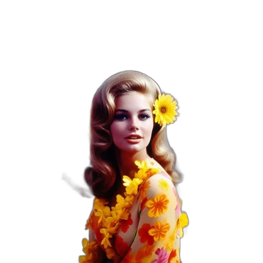 dress, flower, umbrella, face transparent PNG cut-out