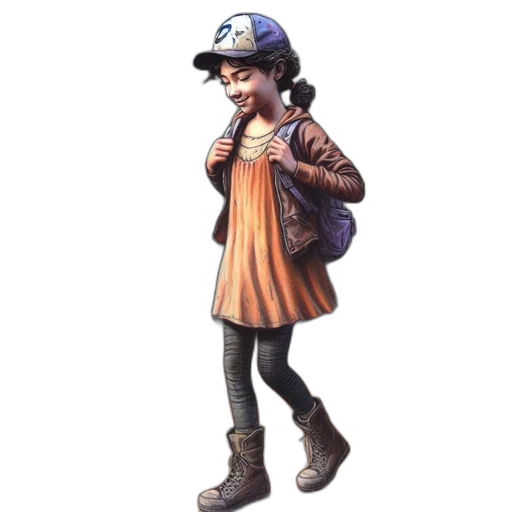 jacket, hat, staff, concept art transparent PNG cut-out