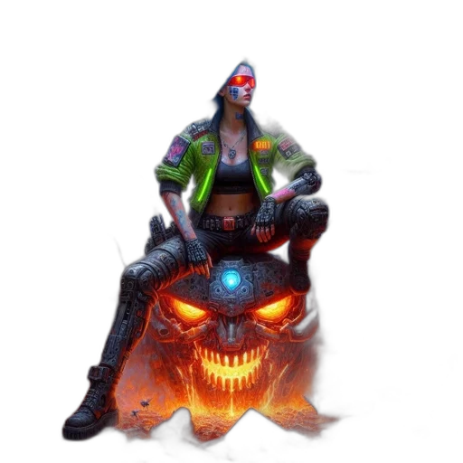 robot, weapon, staff, jacket transparent PNG cut-out