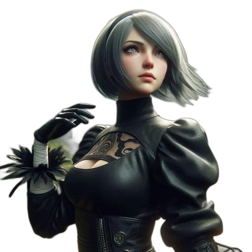 dress, staff, robot, concept art transparent PNG cut-out
