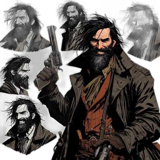comic book art, concept art, fantasy art, intensely transparent PNG cut-out