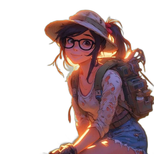 dress, hat, face, weapon transparent PNG cut-out