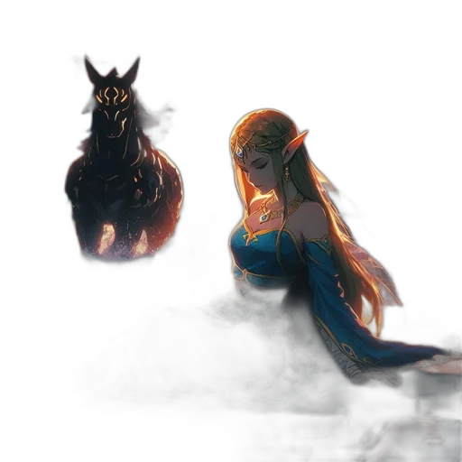 dragon, dress, creature, crown transparent PNG cut-out
