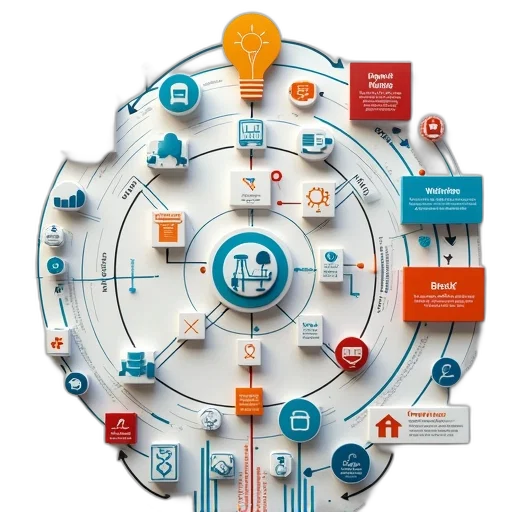 flow, information, processes, components transparent PNG cut-out