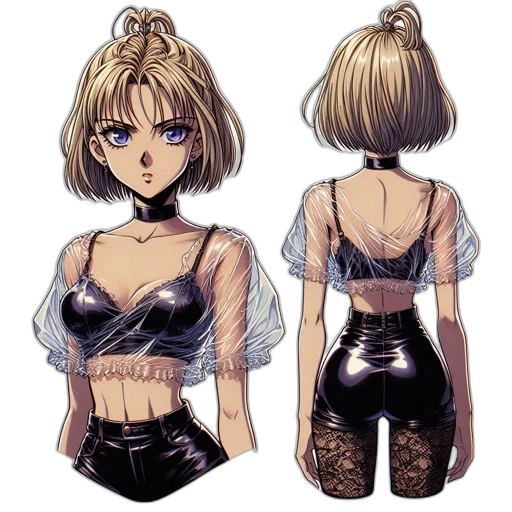 dress, jacket, anime, concept art transparent PNG cut-out