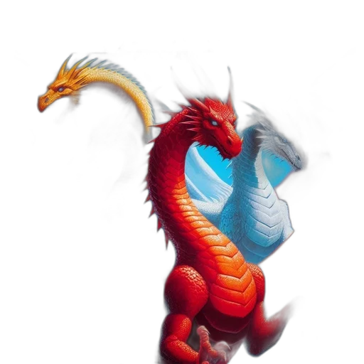 dragon, staff, creature, animal transparent PNG cut-out