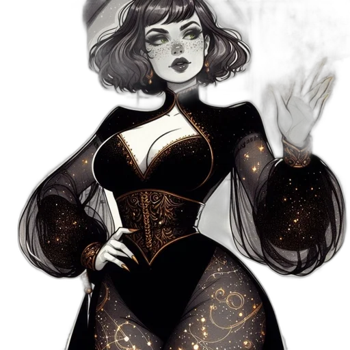 dress, comic book art, concept art, fantasy art transparent PNG cut-out