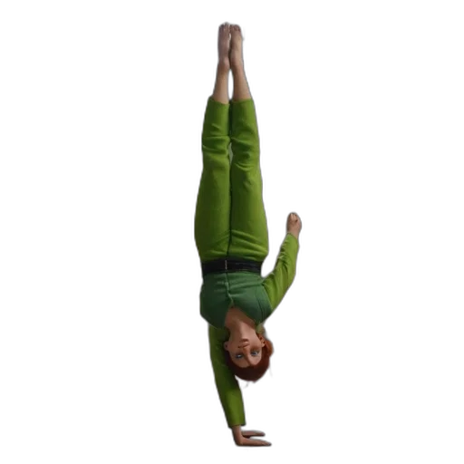 staff, 3d render, green, woman transparent PNG cut-out