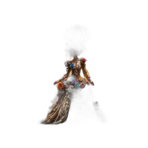 dress, staff, hair, sword transparent PNG cut-out