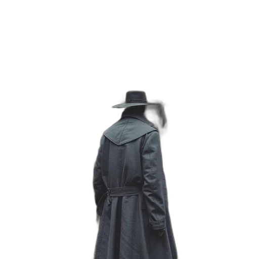 jacket, hat, umbrella, staff transparent PNG cut-out