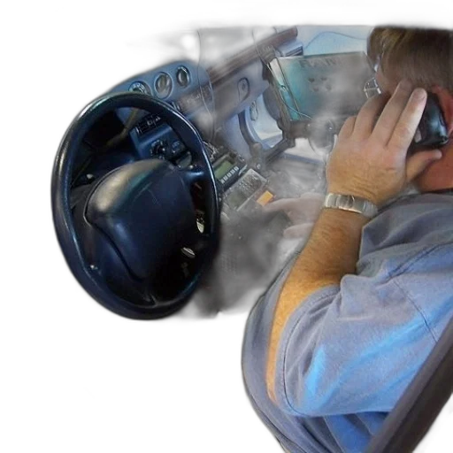 car, man, talking, phone transparent PNG cut-out
