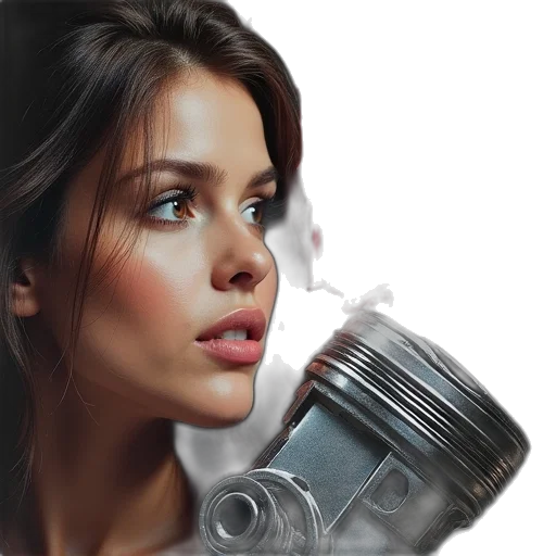 bottle, face, photorealistic, oil painting transparent PNG cut-out