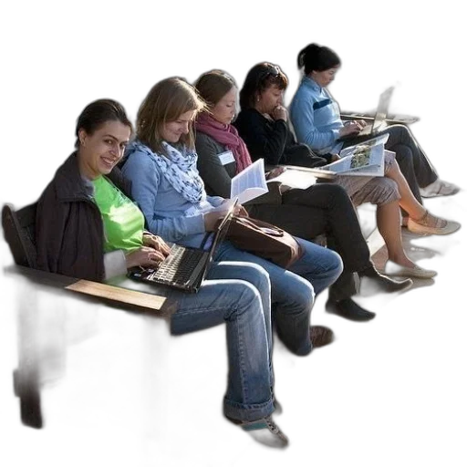 furniture, staff, 3d render, group transparent PNG cut-out