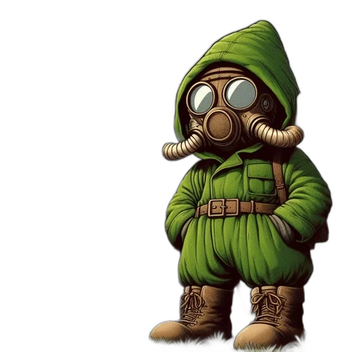 jacket, mask, concept art, pixel art transparent PNG cut-out