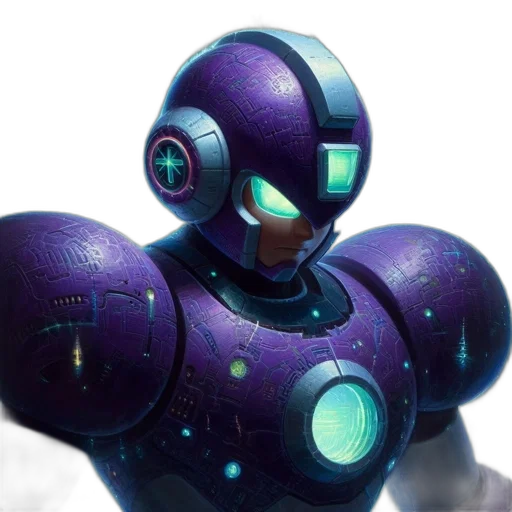 robot, 3d render, concept art, vaporwave transparent PNG cut-out