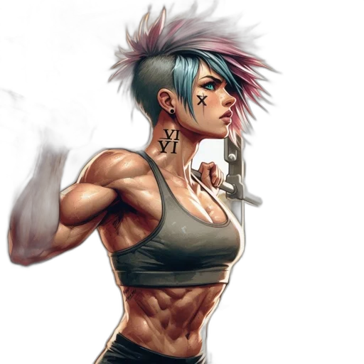 cyberpunk, comic book art, concept art, fantasy art transparent PNG cut-out