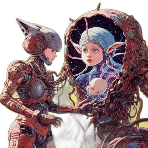 robot, face, concept art, fantasy art transparent PNG cut-out