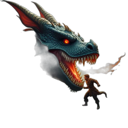 dragon, creature, staff, animal transparent PNG cut-out