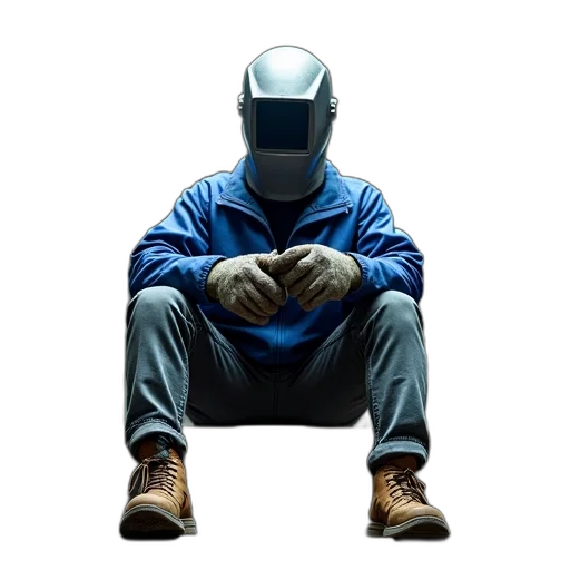 robot, jacket, mask, face transparent PNG cut-out