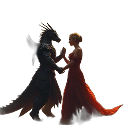 dragon, dress, concept art, fantasy art transparent PNG cut-out