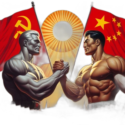 concept art, comic book art, two, muscular transparent PNG cut-out