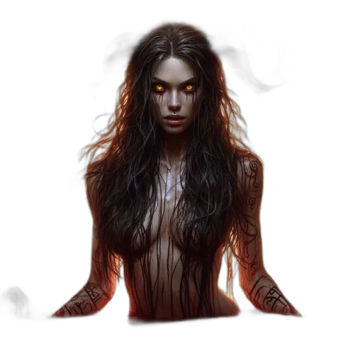 creature, hair, fantasy art, concept art transparent PNG cut-out