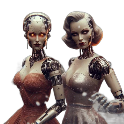 robot, concept art, cyberpunk, 3d render transparent PNG cut-out