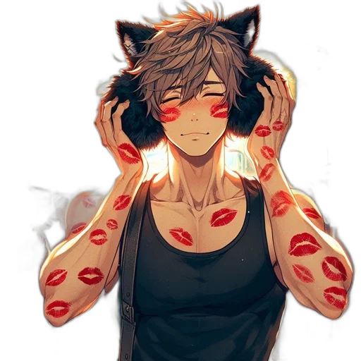 mask, anime, pixel art, watercolor transparent PNG cut-out