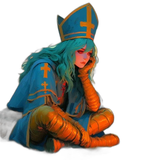crown, mask, hat, staff transparent PNG cut-out