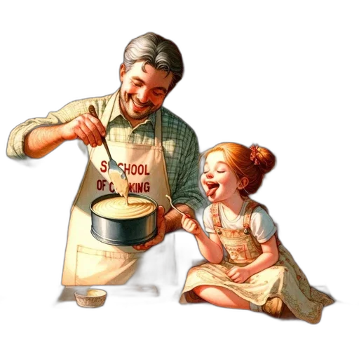 food, staff, oil painting, photorealistic transparent PNG cut-out