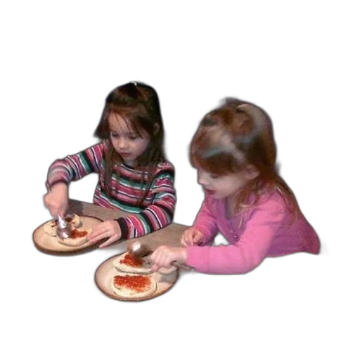 food, 3d render, two, girls transparent PNG cut-out