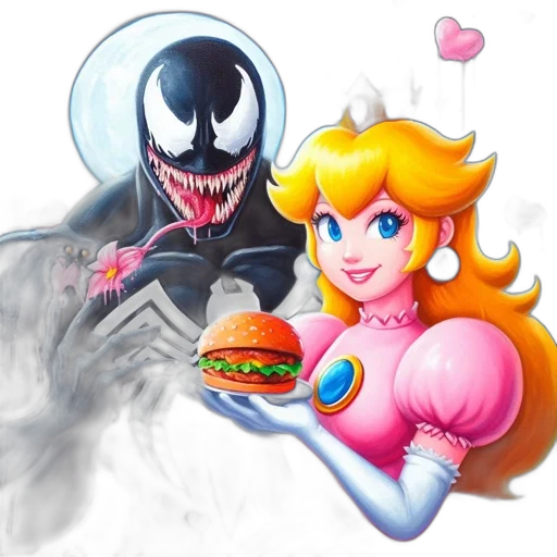 food, concept art, pixel art, vaporwave transparent PNG cut-out