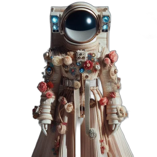 robot, jewelry, staff, dress transparent PNG cut-out