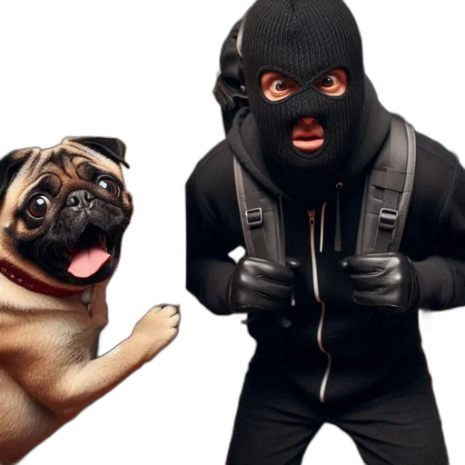 mask, jacket, animal, pug transparent PNG cut-out