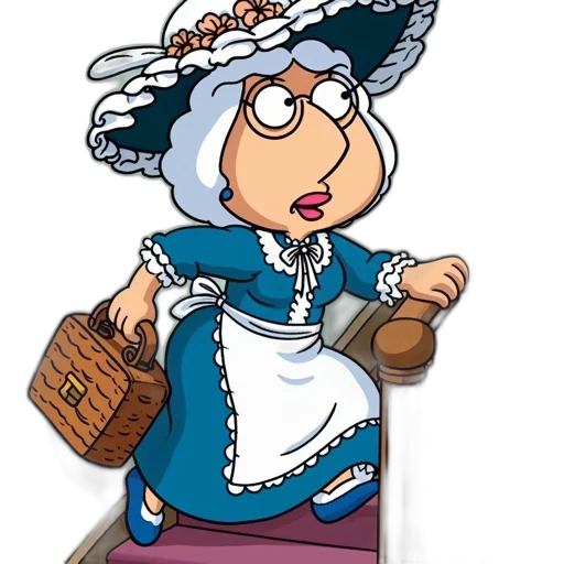 dress, hat, staff, cartoon transparent PNG cut-out