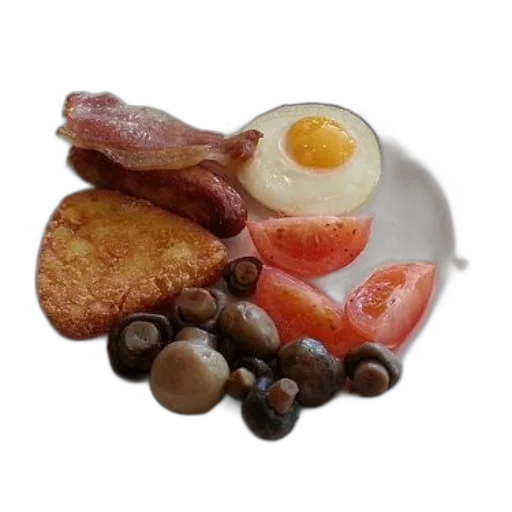 food, photorealistic, 3d render, breakfast transparent PNG cut-out