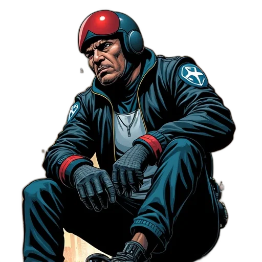 jacket, comic book art, concept art, red transparent PNG cut-out