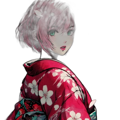 jacket, dress, face, flower transparent PNG cut-out