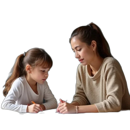 photorealistic, woman, teaching, girl transparent PNG cut-out