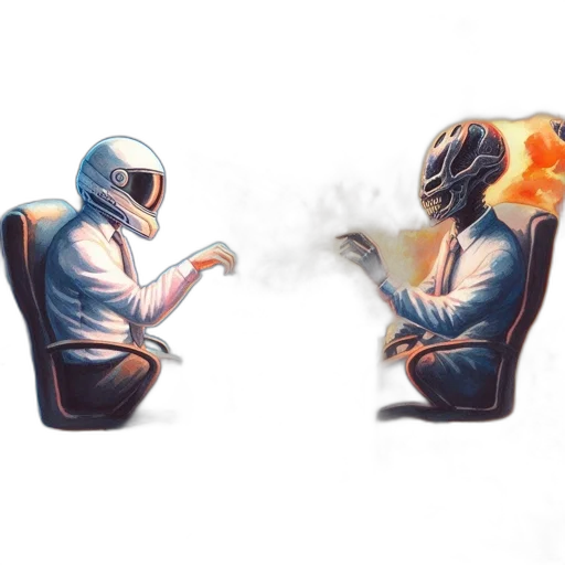 robot, mask, jacket, concept art transparent PNG cut-out