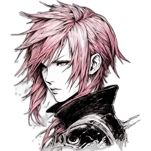 face, jacket, hair, staff transparent PNG cut-out