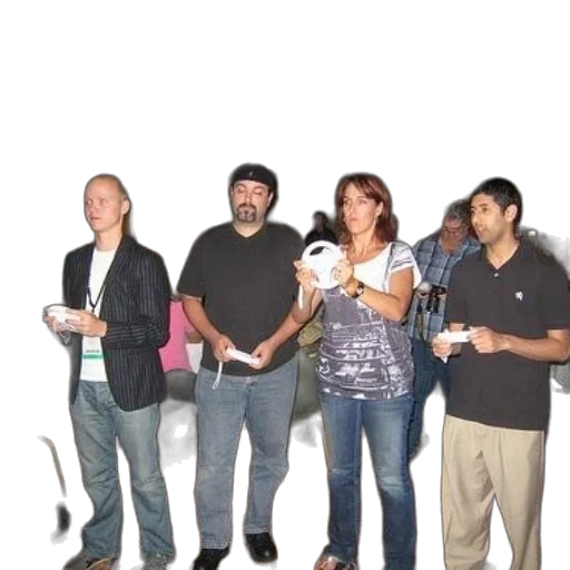 staff, group, people, playing transparent PNG cut-out