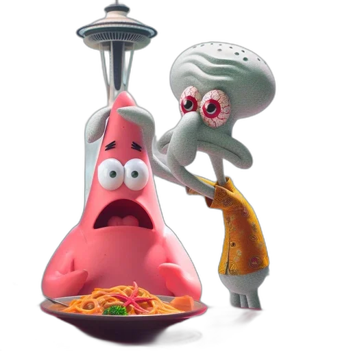 food, robot, concept art, 3d render transparent PNG cut-out