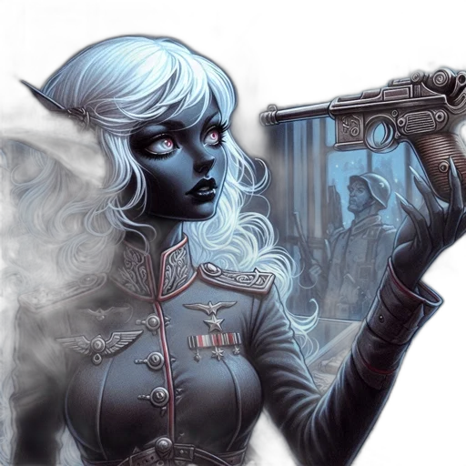 comic book art, concept art, fantasy art, cyberpunk transparent PNG cut-out
