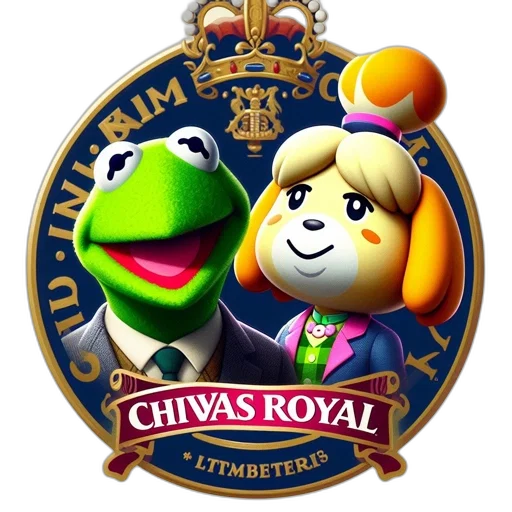 crown, animal, staff, 3d render transparent PNG cut-out