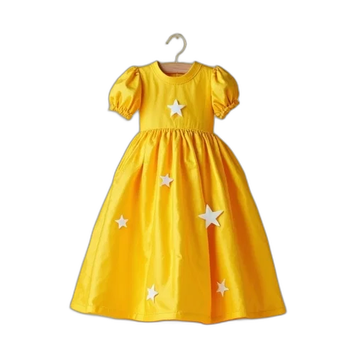 dress, golden, yellow, star transparent PNG cut-out