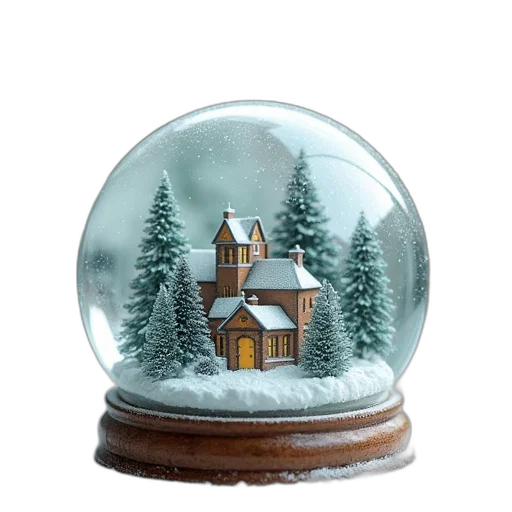 3d render, photorealistic, snow, globe transparent PNG cut-out