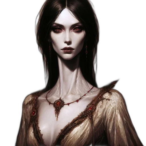 face, dress, jewelry, staff transparent PNG cut-out