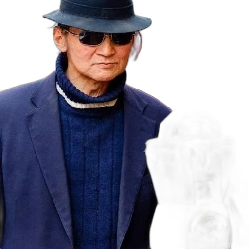 jacket, hat, face, staff transparent PNG cut-out
