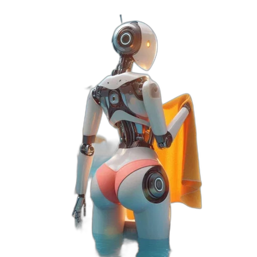 robot, 3d render, concept art, stands transparent PNG cut-out